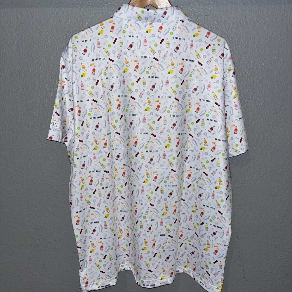 ON THE ROCKS Brand Pre-Mixed Alcohol Drinks Cocktails Polo Shirt -NWOT - Size XL - Picture 3 of 9
